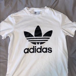 Adidas trefoil white t-shirt